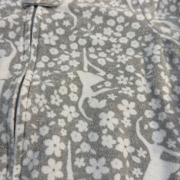 Carter's - 18M - Grey and Pink Fleece Onesie Sleeper with Star Pattern - Picture 2 of 4